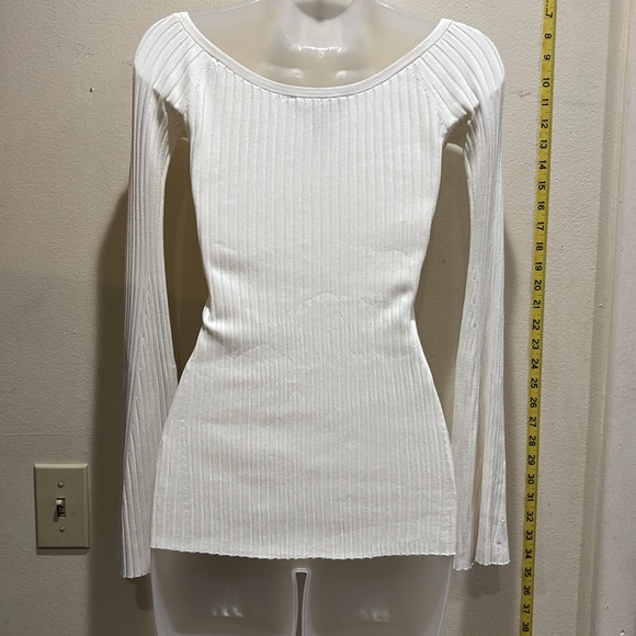 BCBGMaxAzria Cream Ribbed Top - Picture 2 of 3